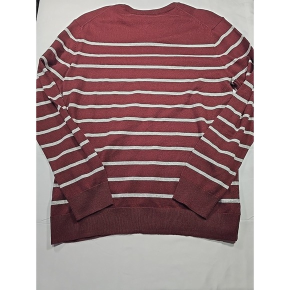 Old Navy Sweater Mens Large Maroon Stripe Knit Pullover Classic NWT - Picture 6 of 6